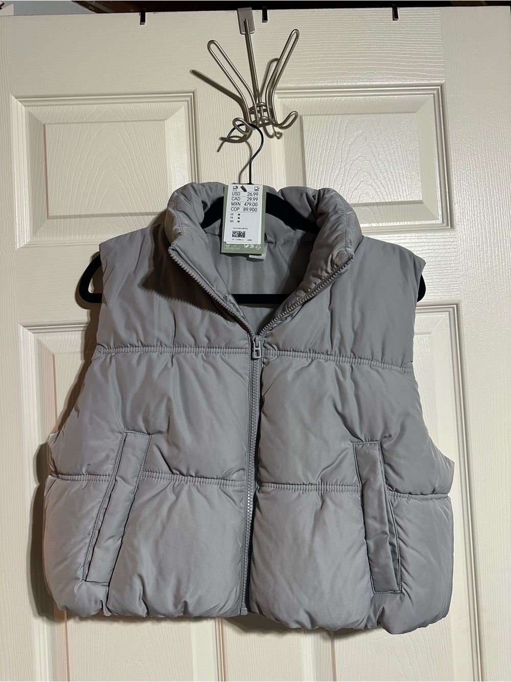 Light Gray Puffer Vest